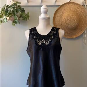 Black Cinema Etoile Camisole with Lace Insert Large